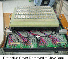 Interface with Protective Cover Removed to Reveal Coax Cabling